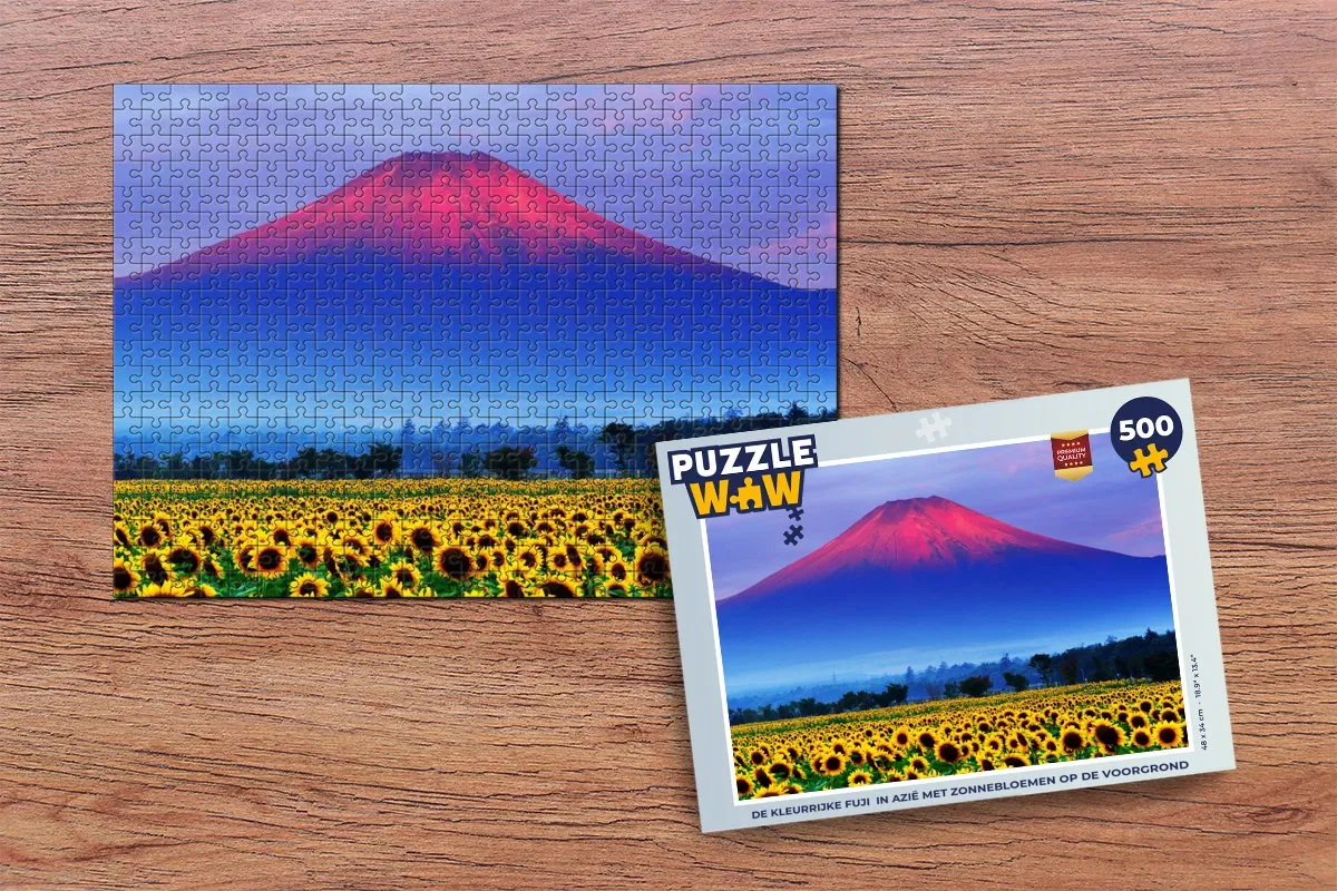 PuzzleWow Legpuzzel De Kleurrijke Fuji - 500 Stuks Multicolor