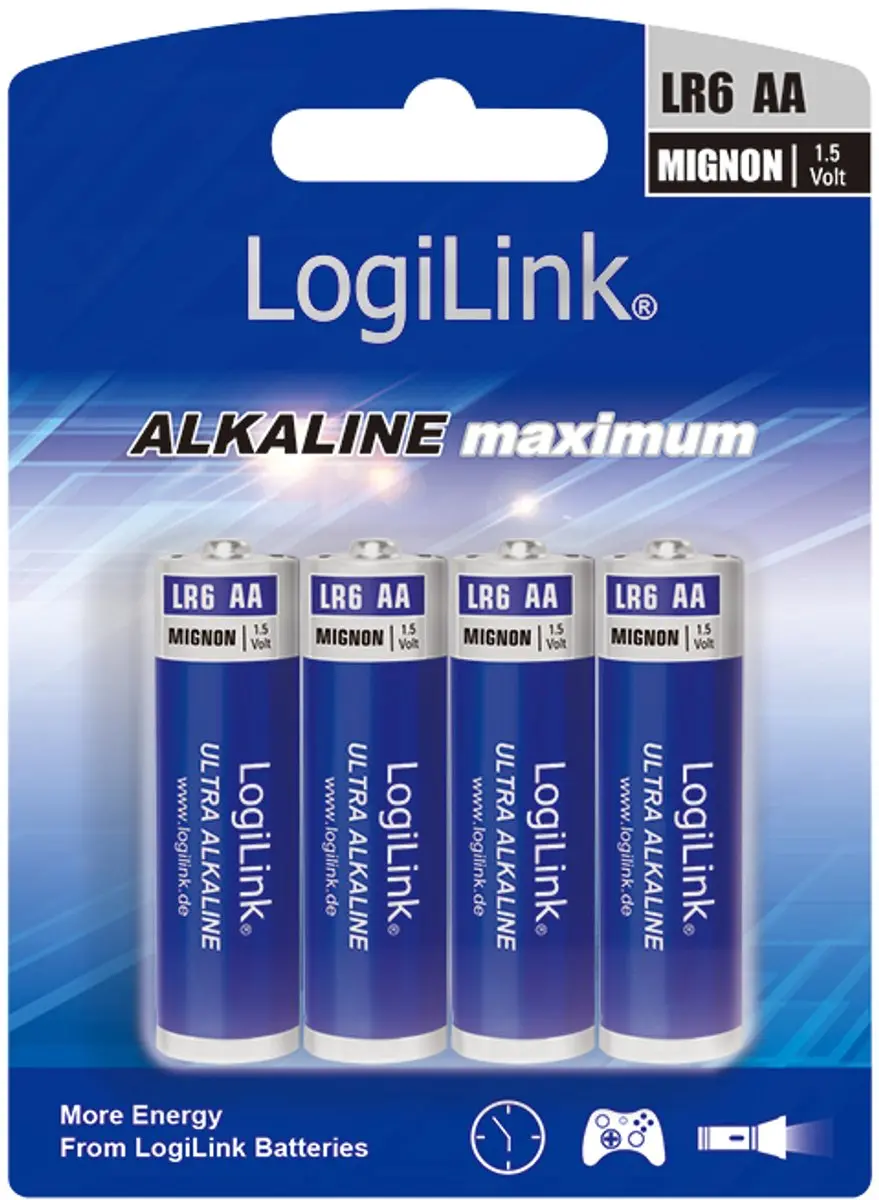 LogiLink LR6B4 AA Alkaline Batterijen - 4 Stuks - afbeelding 2 van 4