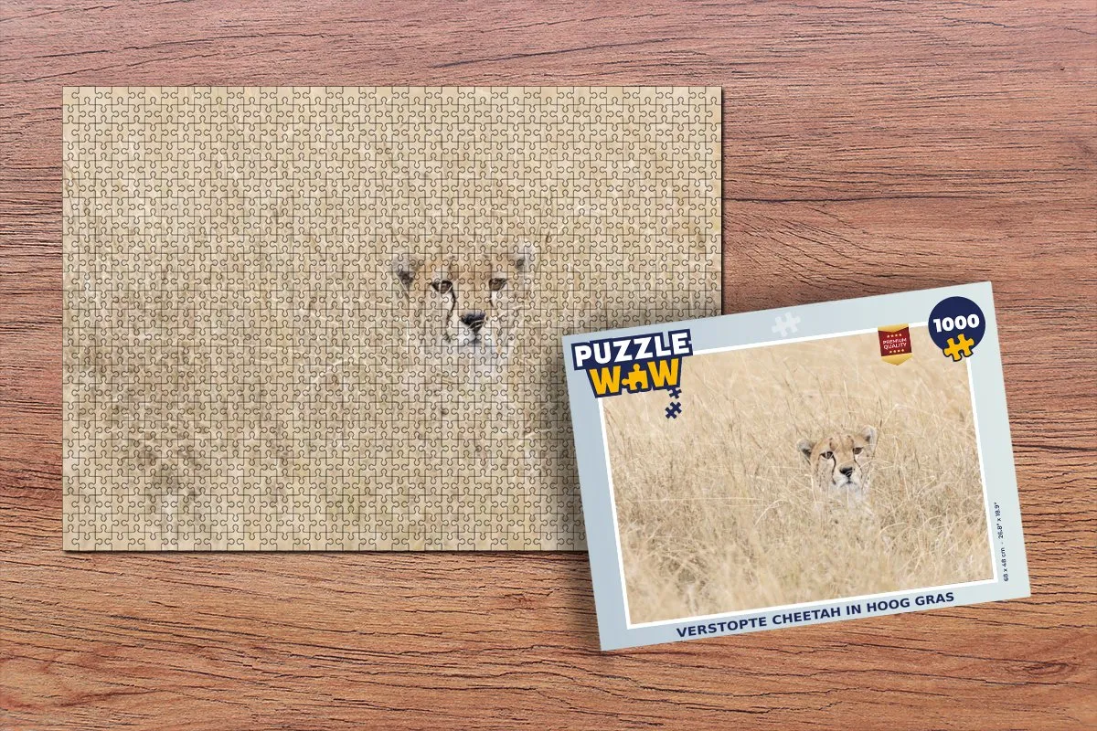 PuzzleWow Verstopte Cheetah Legpuzzel 1000 Stuks - Multicolor