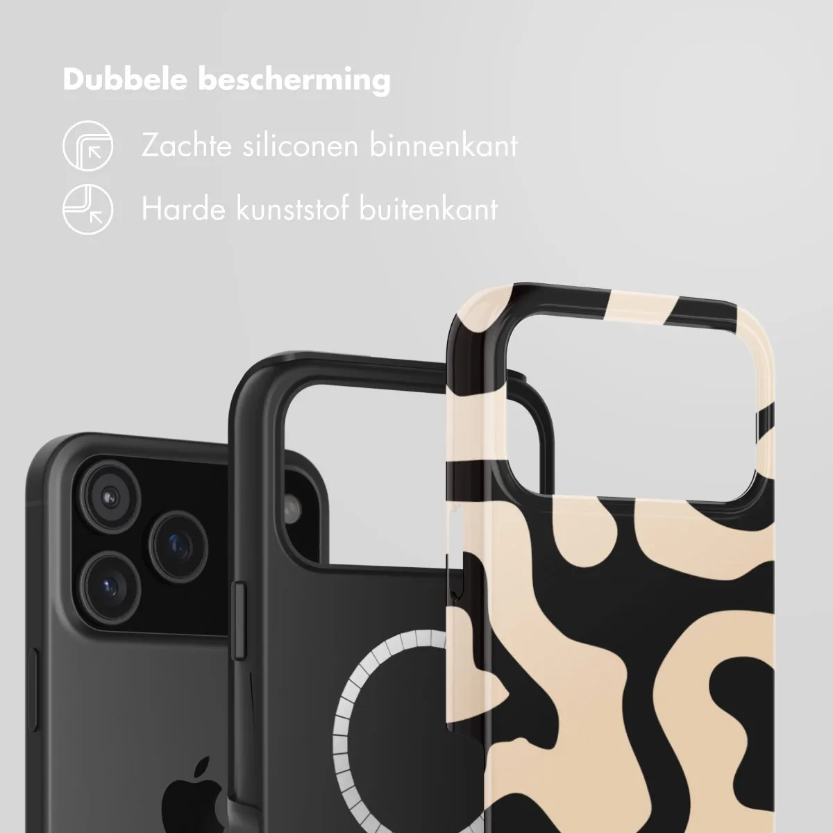 Selencia Hoesje iPhone 17 Pro MagSafe Art Wave Black