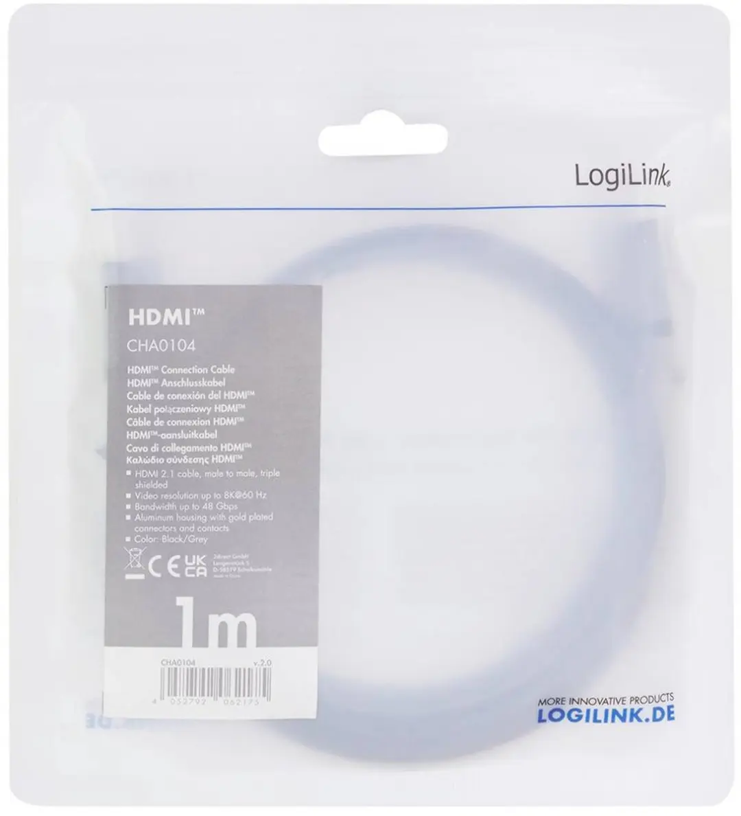 Logilink HDMI Kabel 1m - Zwart/grijs - afbeelding 5 van 6