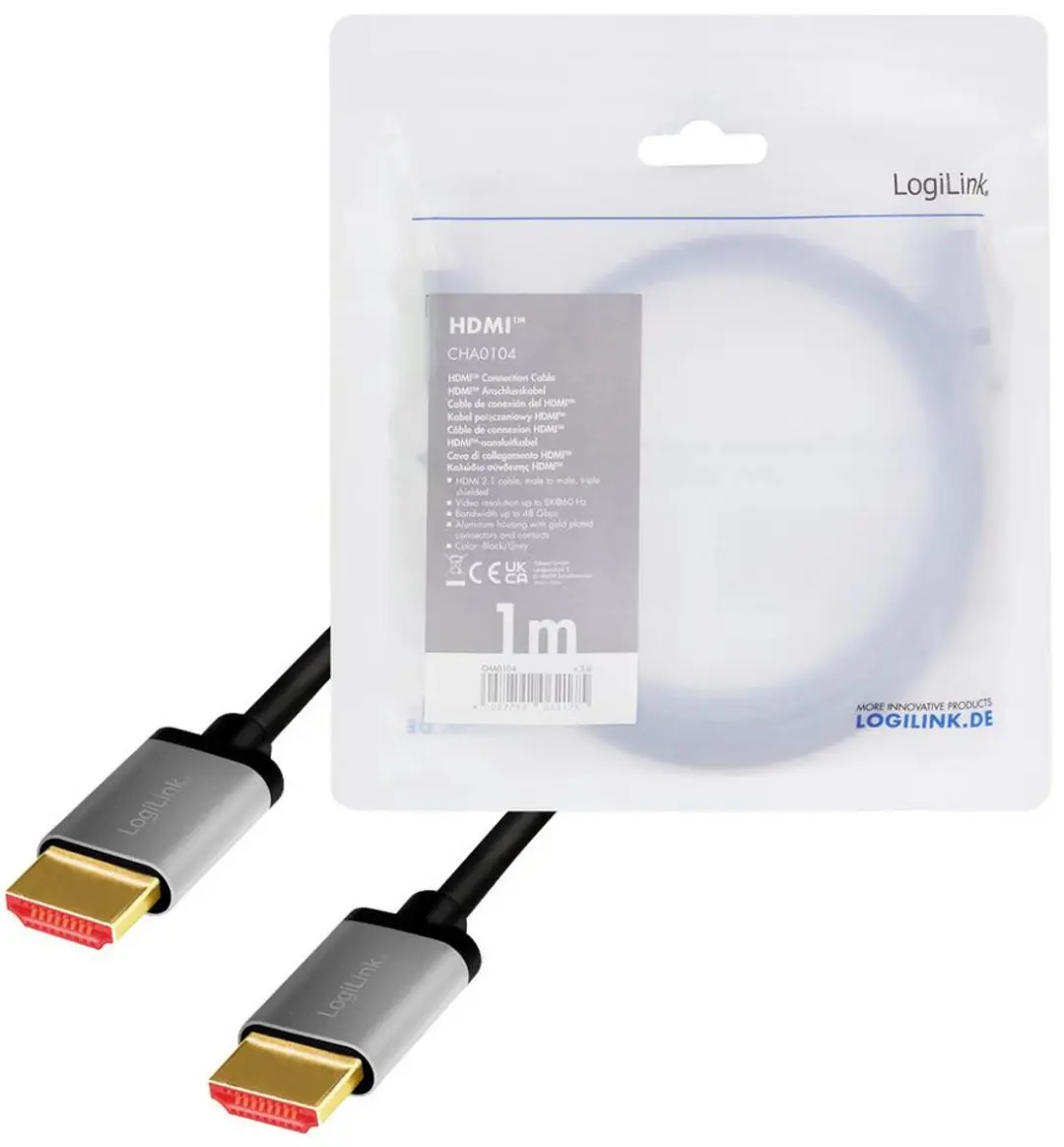Logilink HDMI Kabel 1m - Zwart/grijs - afbeelding 6 van 6