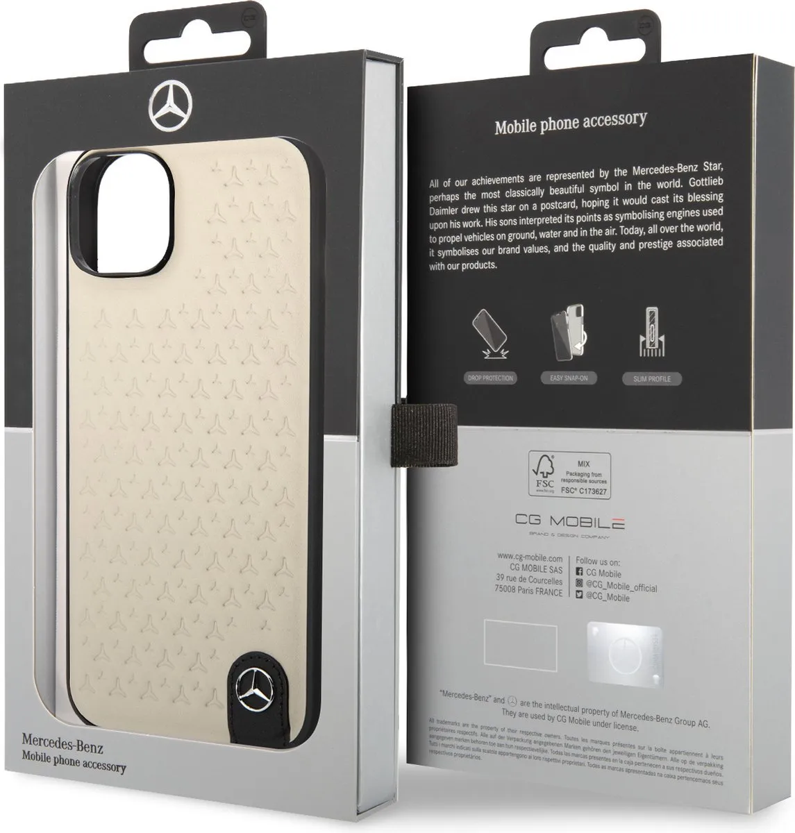 Mercedes-Benz Pu Smartphonehoesje iPhone 14 Plus - Beige