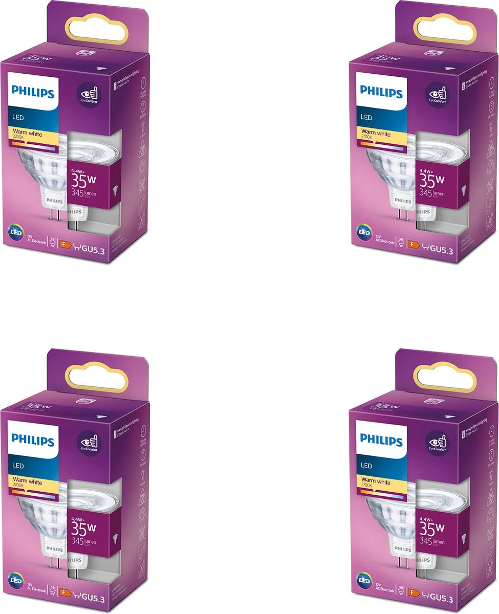 Philips LED GU5.3 MR16 Warmwit 4.4W