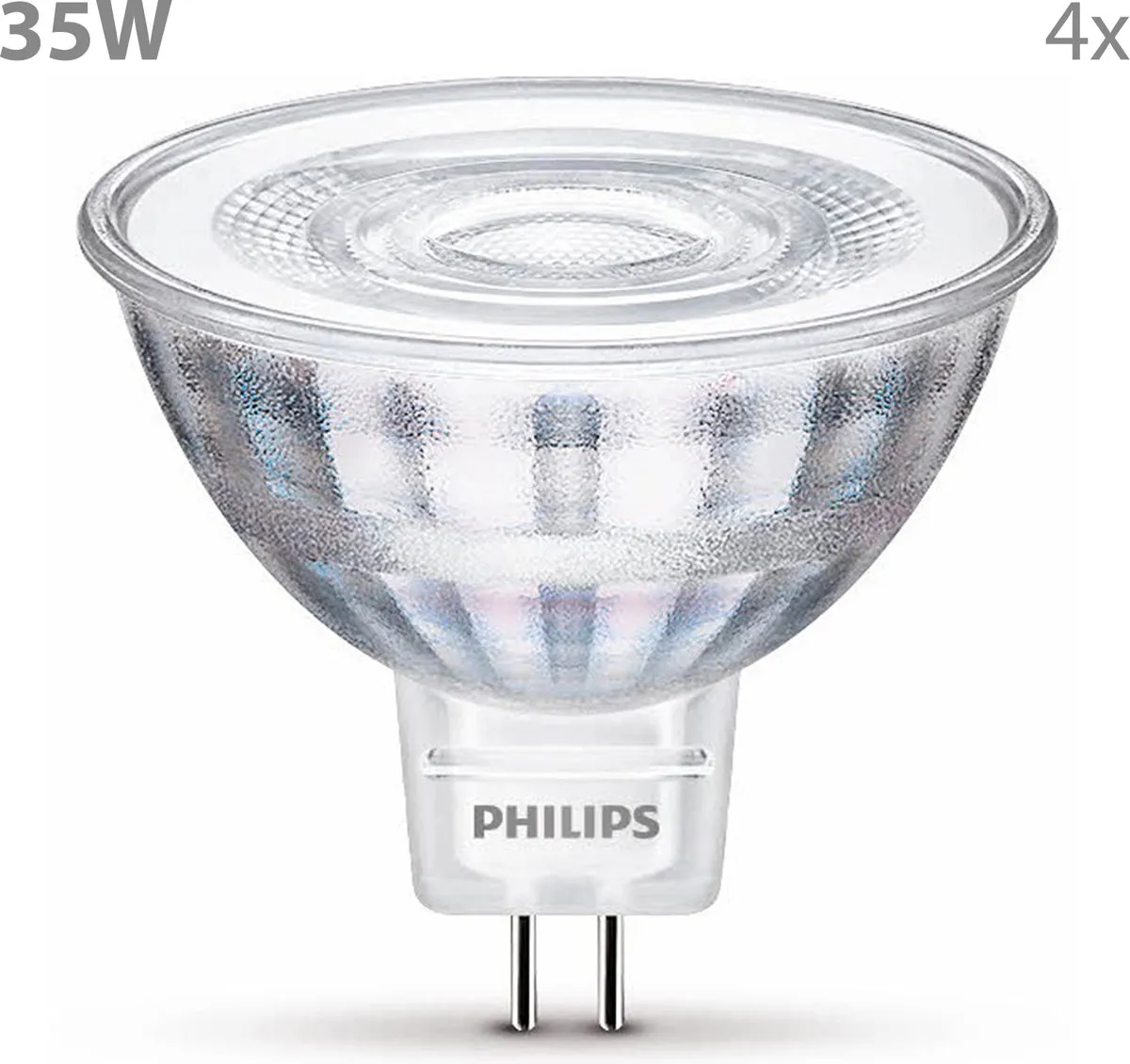 Philips LED GU5.3 MR16 Warmwit 4.4W - 4 Stuks