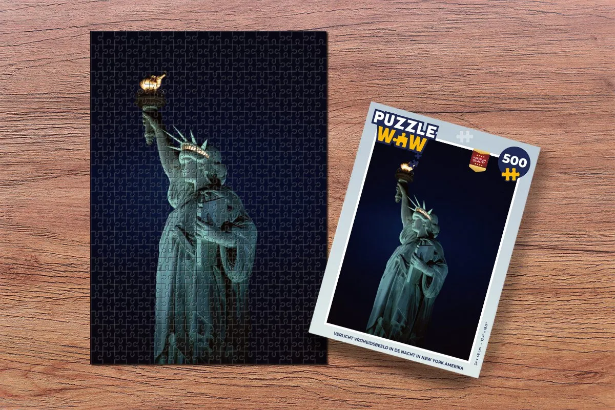 PuzzleWow Verlicht Vrijheidsbeeld Puzzel 500 Stuks - Multicolor