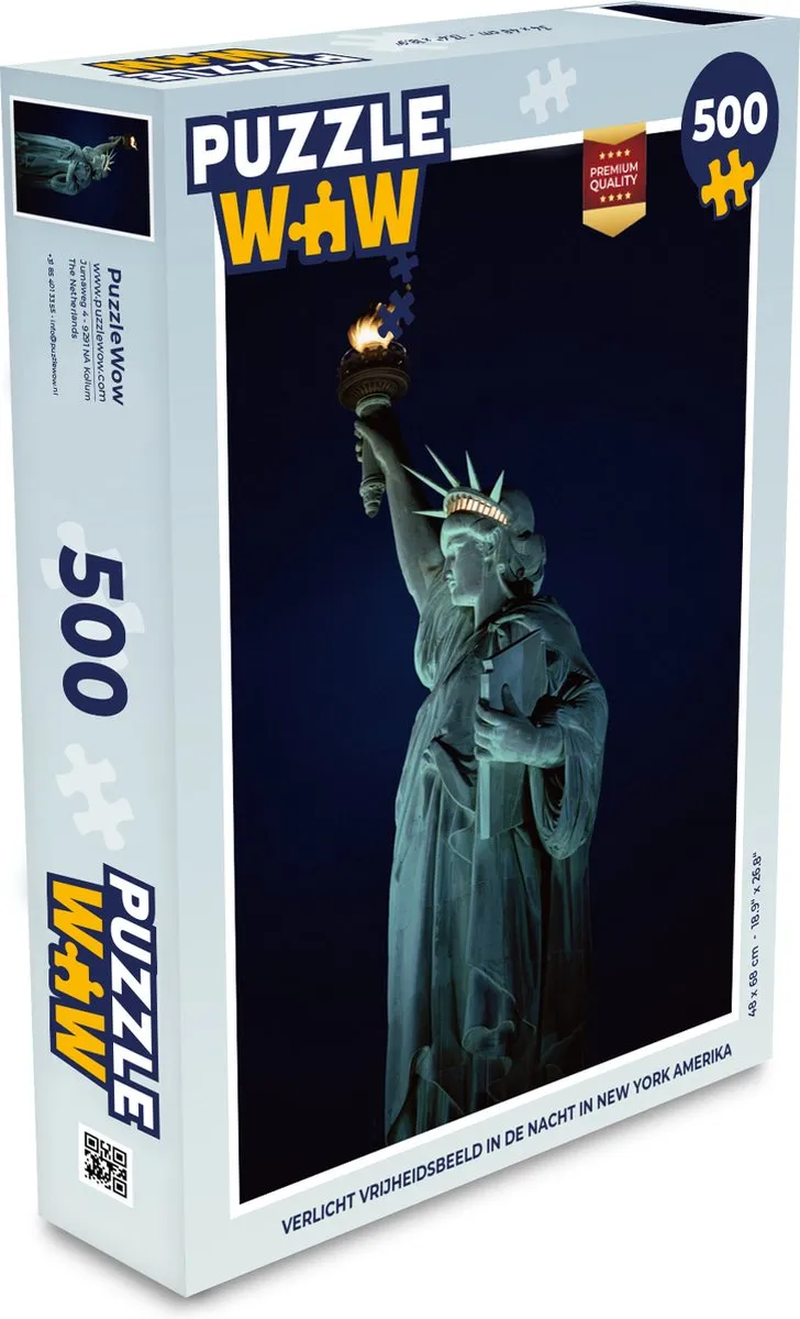 PuzzleWow Verlicht Vrijheidsbeeld Puzzel 500 Stuks