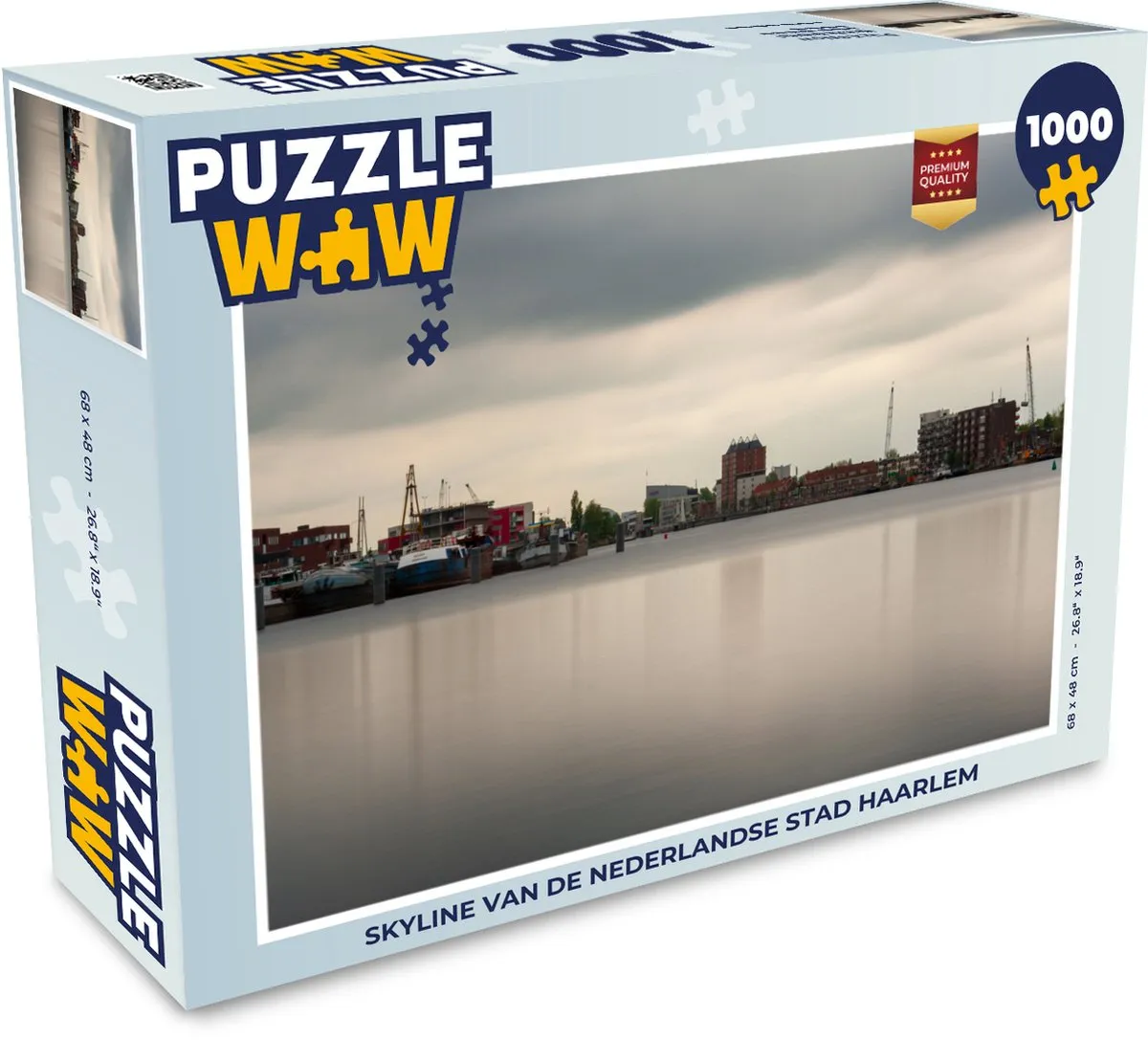 PuzzleWow Skyline Haarlem Water Legpuzzel 1000 Stuks - Multicolor