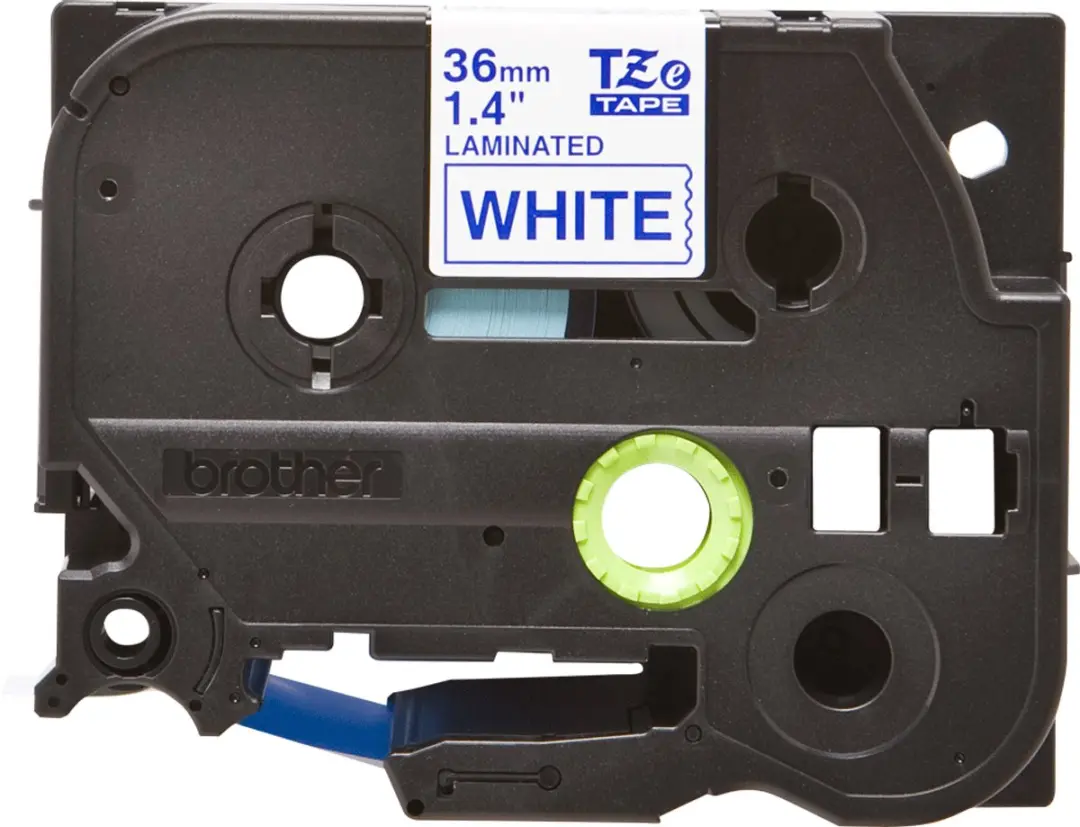 Brother TZe-263 Labeltape - Blauw op wit 36mm - afbeelding 6 van 6