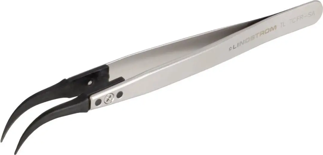 Lindström TL 7CFR-SA Pincet ESD 7CF Plat, gebogen 130 mm