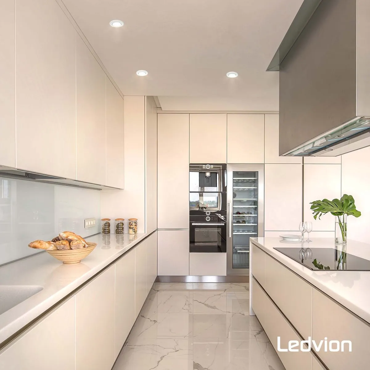 Ledvion 3X LED Inbouwspot Dimbaar 5W 2700K - Ø84mm IP65 Wit