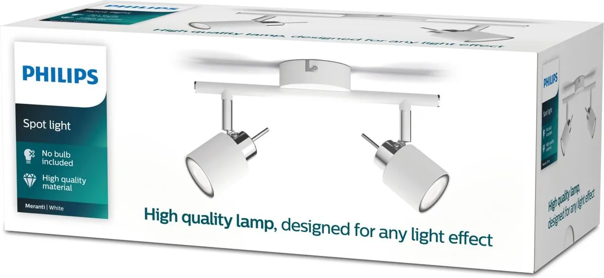 Philips Meranti Opbouwspot 2-lichts - Wit