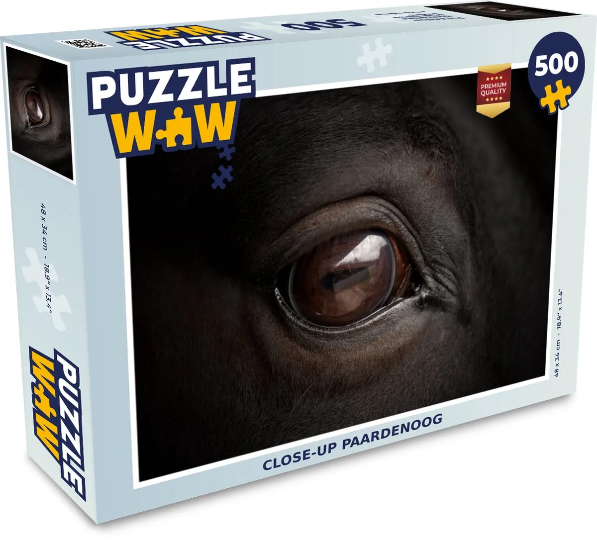 PuzzleWow Close-up Paardenoog Legpuzzel 500 Stuks