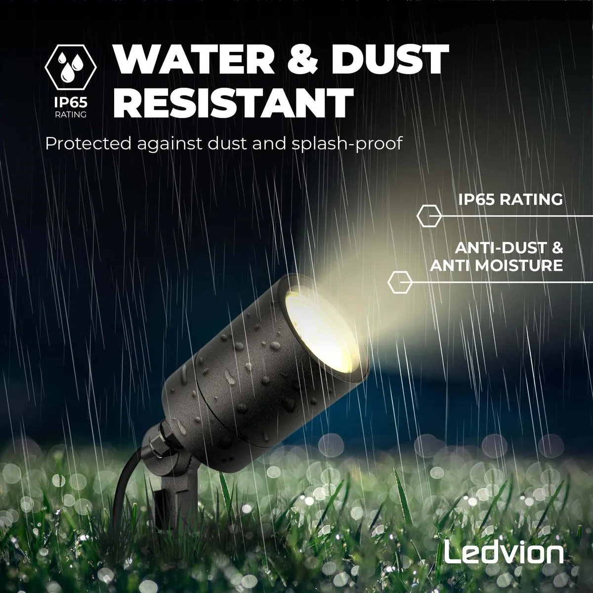 LEDVION 3x LED Spotlight GU10 5W - Zwart