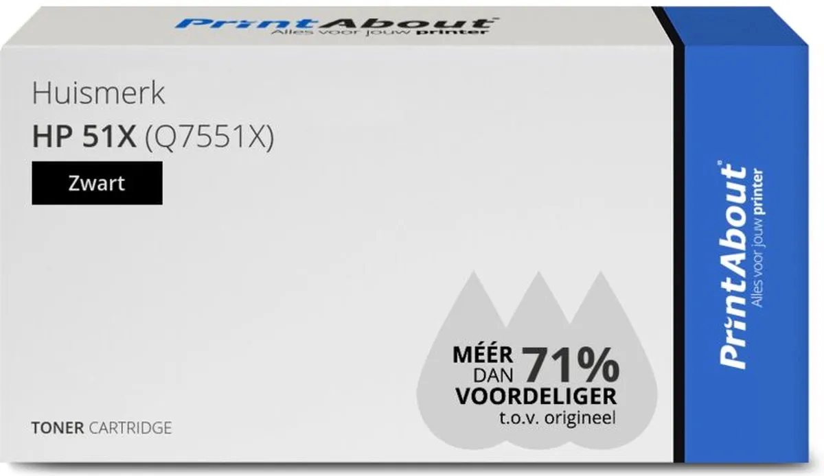 PrintAbout HP 51X Toner Zwart Q7551X