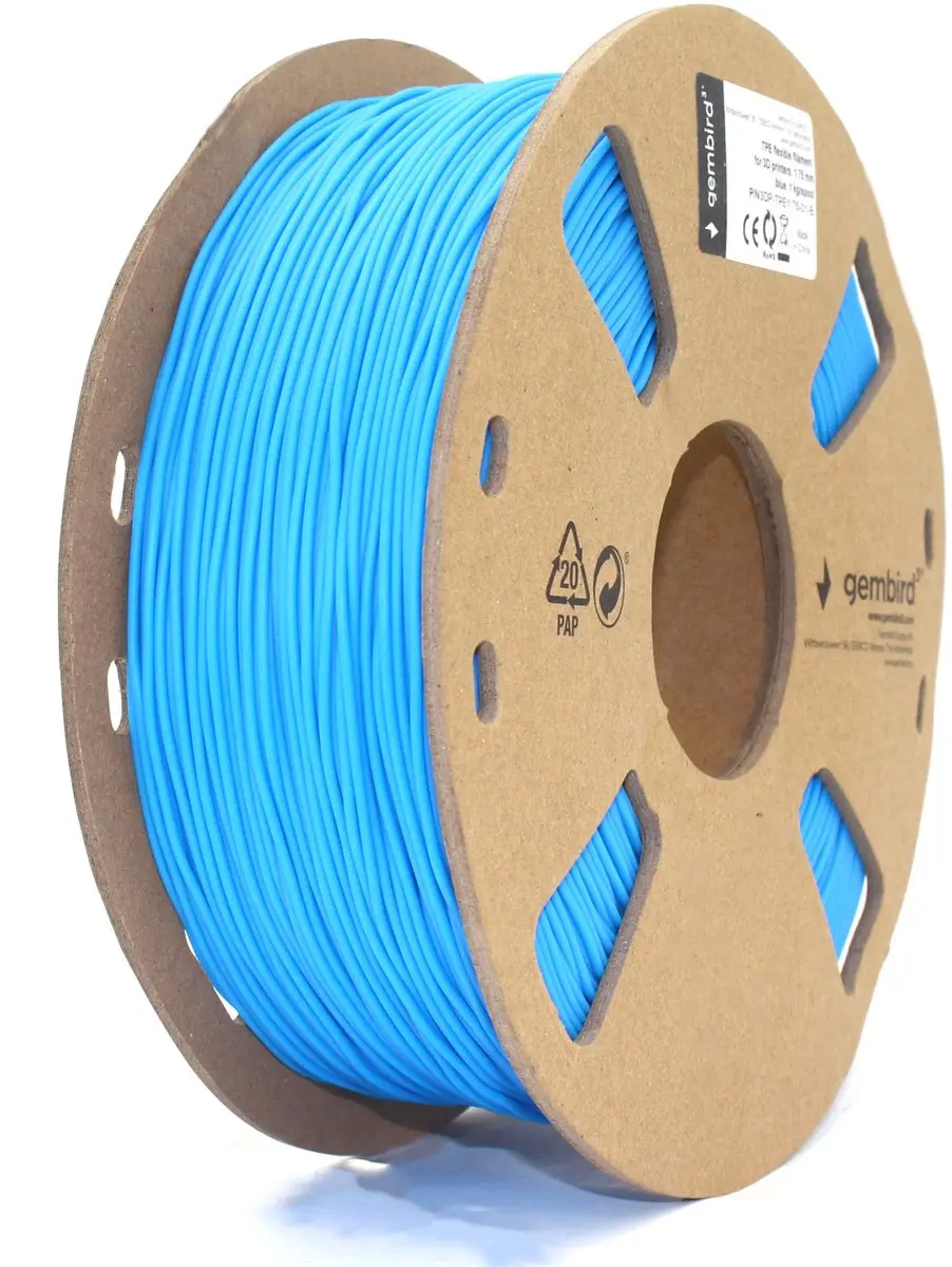 Gembird TPE Flexibel Filament 1.75mm Blauw 1kg