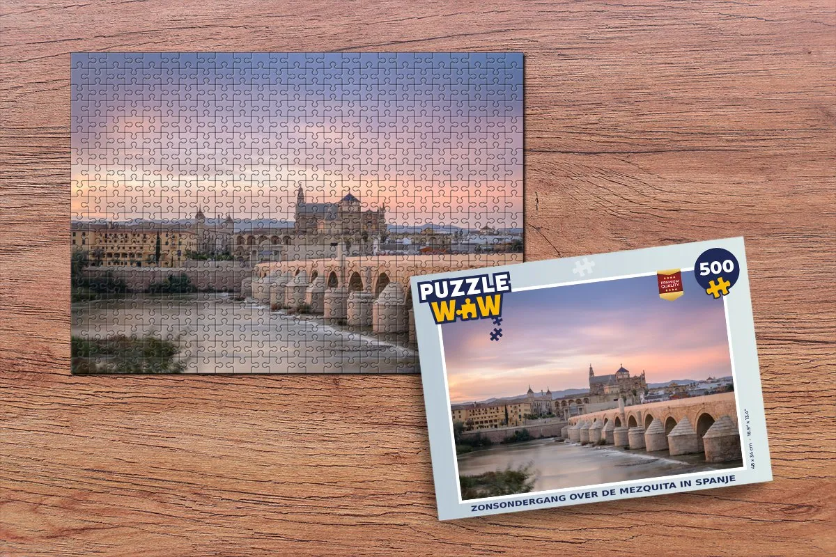 PuzzleWow Legpuzzel Zonsondergang Mezquita Spanje 500 Stuks