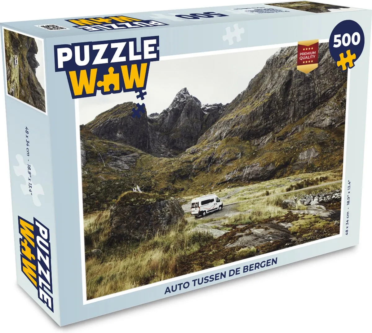 PuzzleWow Legpuzzel Auto tussen de bergen 500 Stuks - Multicolor