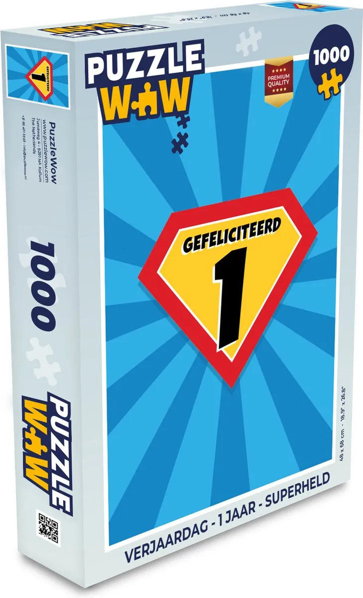 PuzzleWow Superheld Legpuzzel 1000 Stuks
