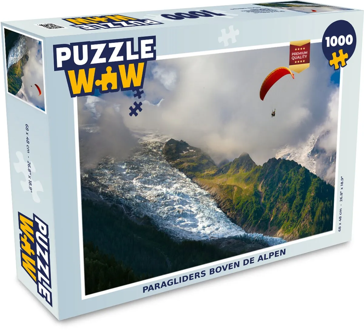 PuzzleWow Alpen Paragliding Legpuzzel 1000 Stuks