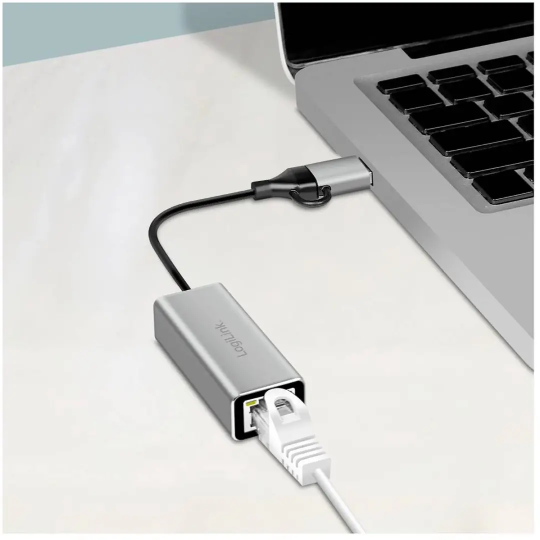 LogiLink UA0238B USB-C naar Gigabit Ethernet Adapter - Grijs - afbeelding 5 van 6
