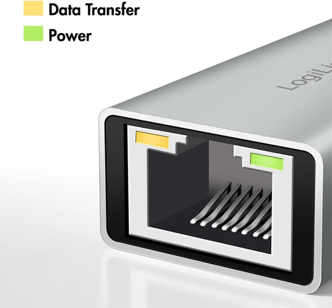 LogiLink UA0238B USB-C naar Gigabit Ethernet Adapter - Grijs - afbeelding 3 van 6
