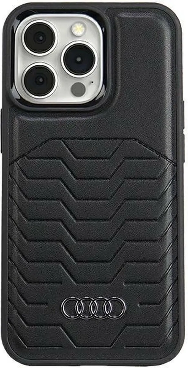 Audi Synthetisch Leren Hoesje iPhone 15 Pro - MagSafe - Zwart - afbeelding 6 van 6
