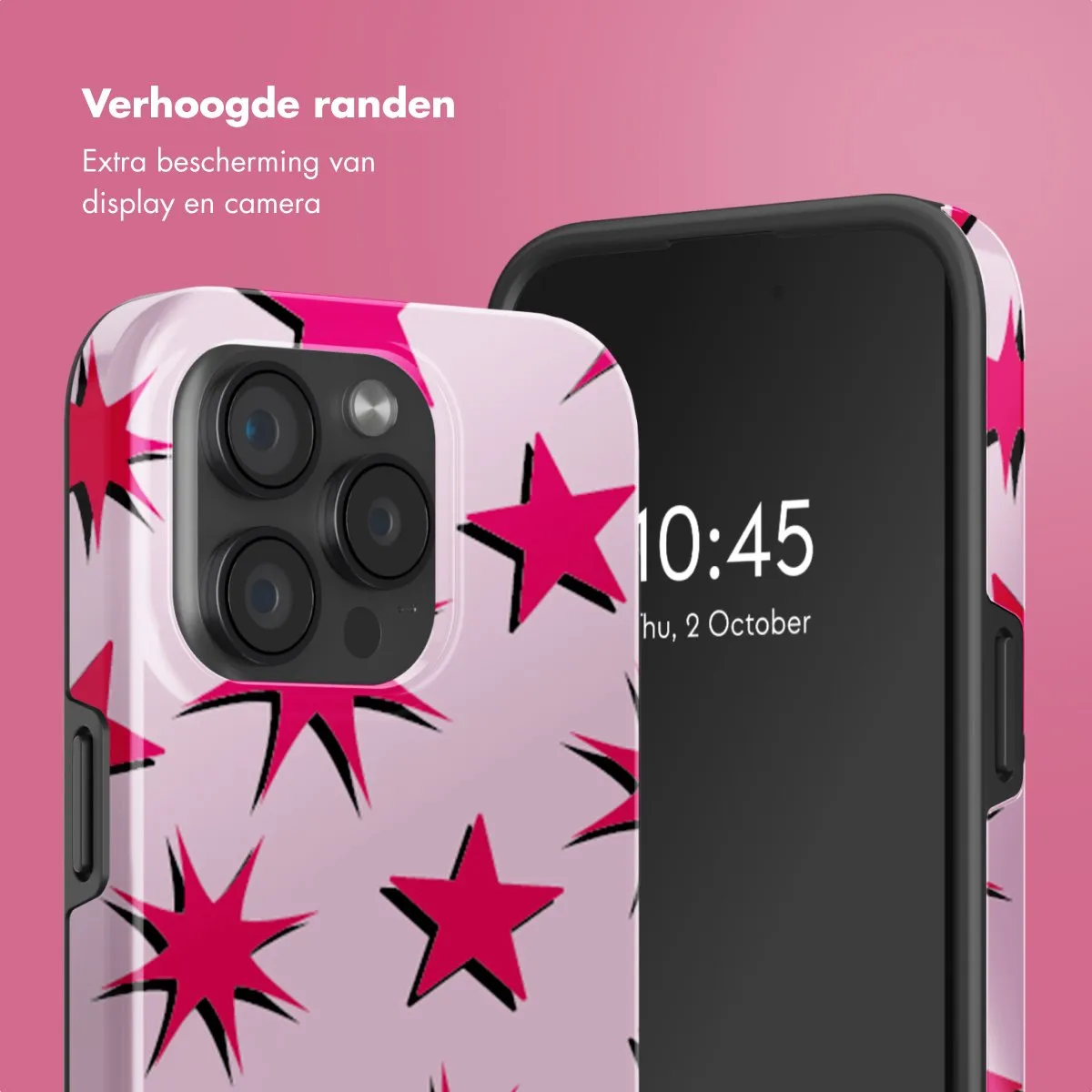 Selencia Hoesje iPhone 15 Pro - Stars Rubine Red Light Pink - MagSafe - afbeelding 5 van 6