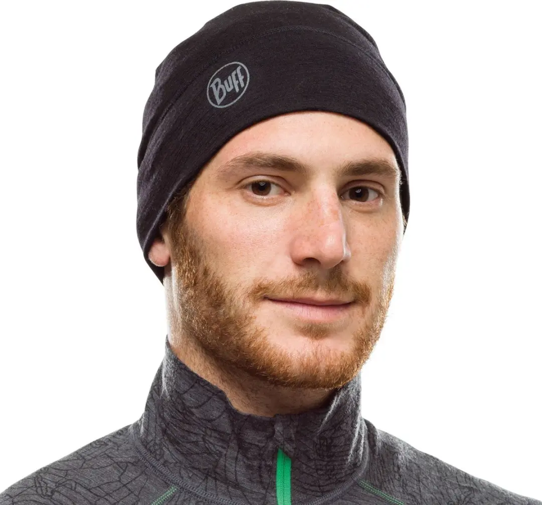Buff Merino Lightweight Beanie SOLID BLACK - Zwart - afbeelding 2 van 6
