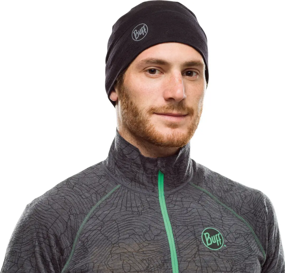 Buff Merino Lightweight Beanie SOLID BLACK - Zwart - afbeelding 5 van 6