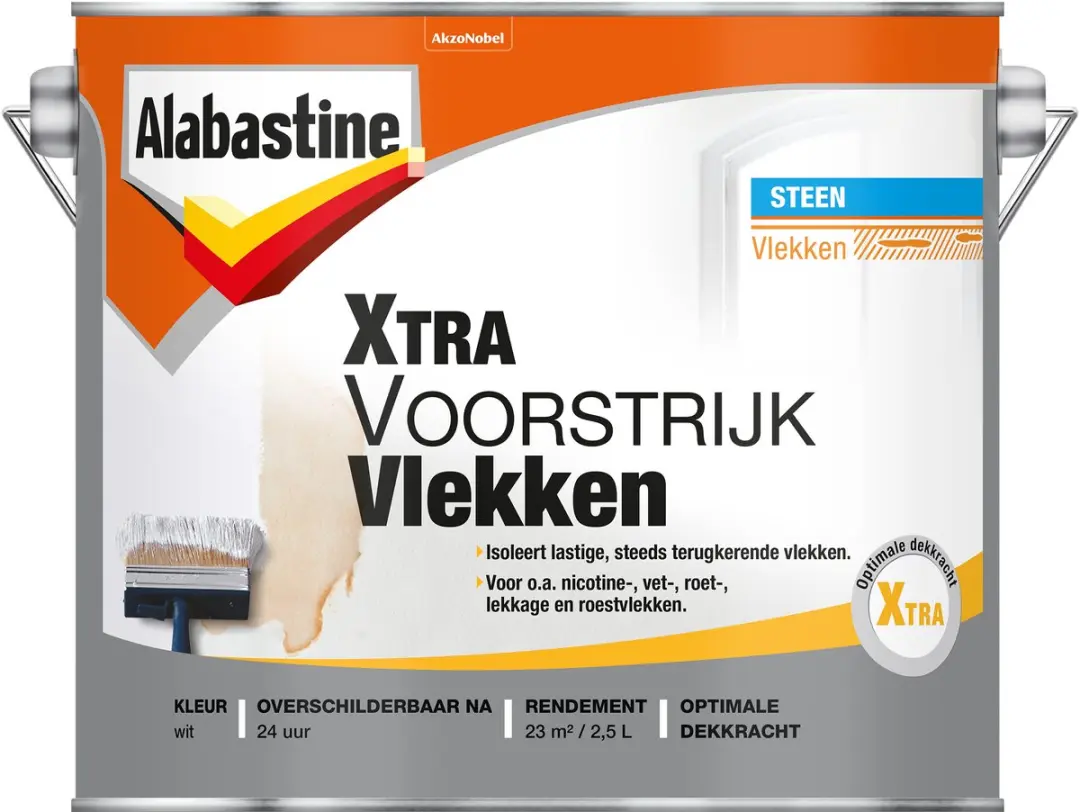 Alabastine Xtra Voorstrijk Vlekken 2,5L - Wit - afbeelding 2 van 3