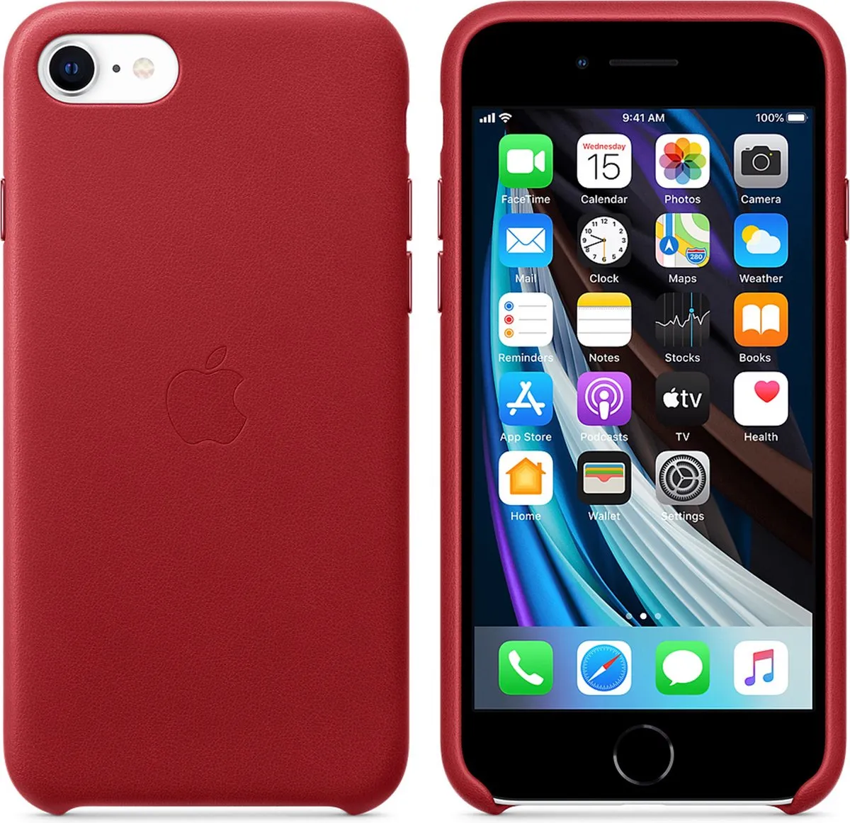 Apple Leren Hoesje iPhone SE (2020) - Rood - MPN 190199610491