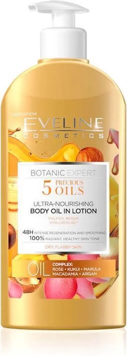 Eveline Cosmetics Botanic Expert 5 Precious Oils Ultra Nourishing Body Oil In Lo