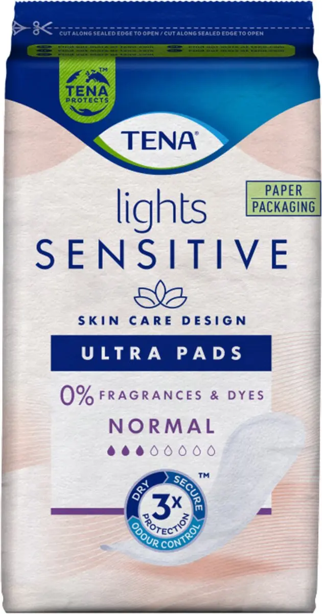 TENA Sensitive Lights Ultra Pads Normal - 128 Stuks - afbeelding 2 van 3