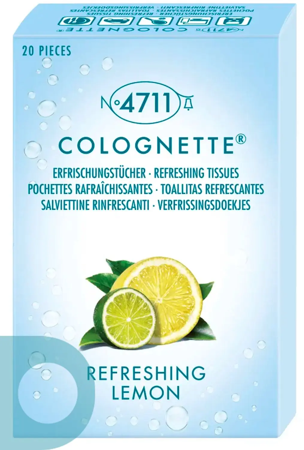 4711 COLOGNETTE REFRESHING LEMON VERFRISSINGSDOEKJES 12 X 20 STUKS