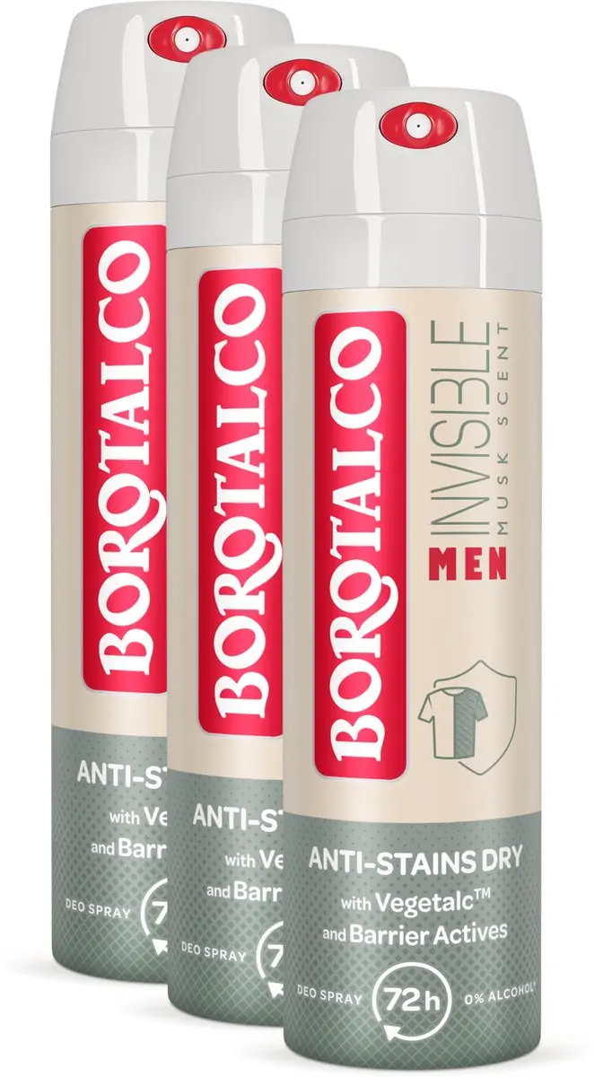 Borotalco Deo Men Invisible Musk Dry Spray 3x150ml