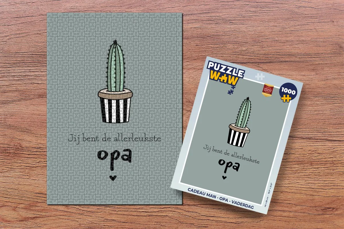 PuzzleWow Opa Jij bent de allerleukste opa Legpuzzel 1000 Stuks - Multicolor