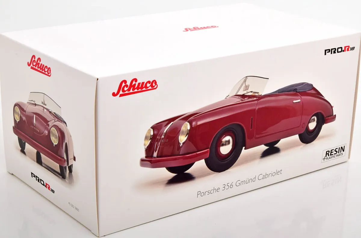 Porsche 356 Gmünd Cabriolet Offen 1:18 - Schuco - Bordeauxrood
