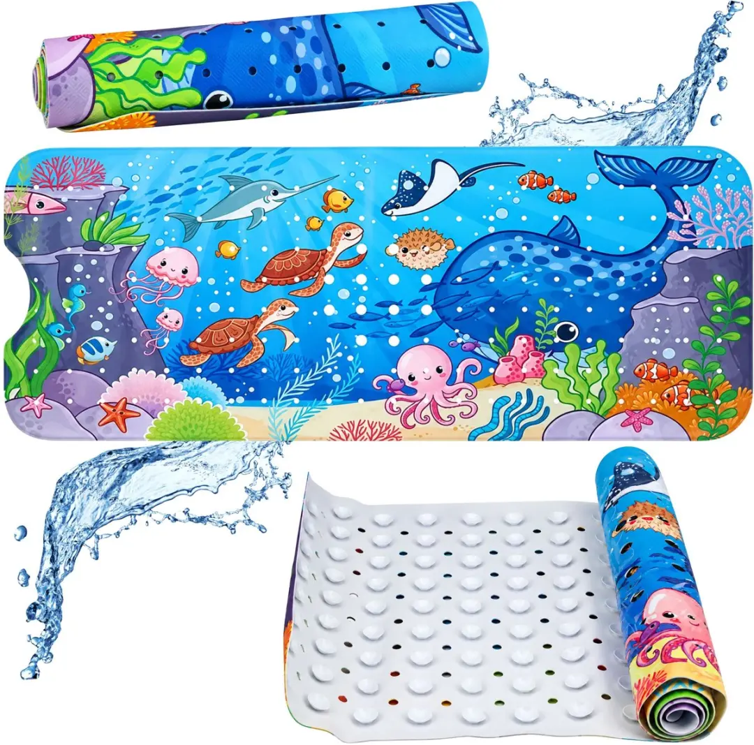 Underwater World Antislipbadmat met zuignappen 100x40 cm