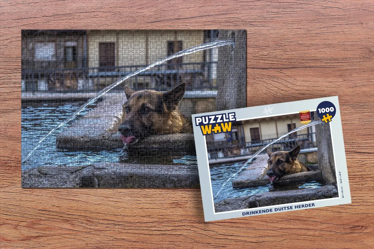 PuzzleWow Duitse Herder Legpuzzel 1000 Stuks - Multicolor