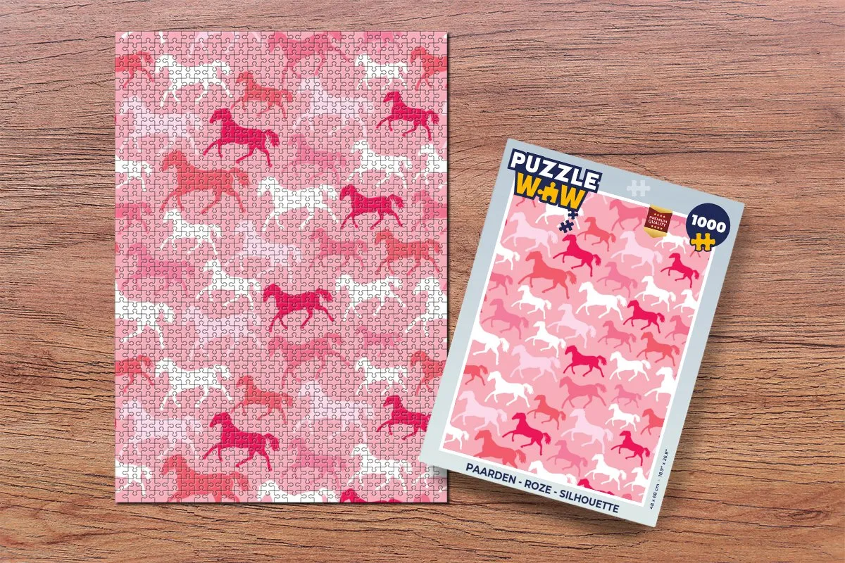 PuzzleWow Paarden Silhouette Legpuzzel 1000 Stuks - Multicolor