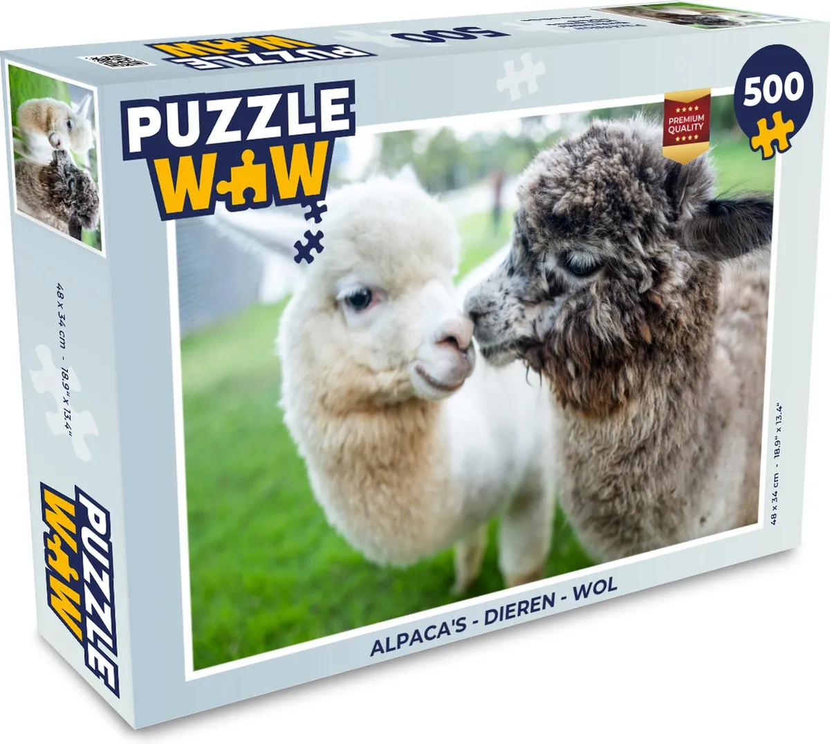 PuzzleWow Alpaca's Legpuzzel 500 Stuks - Multicolor