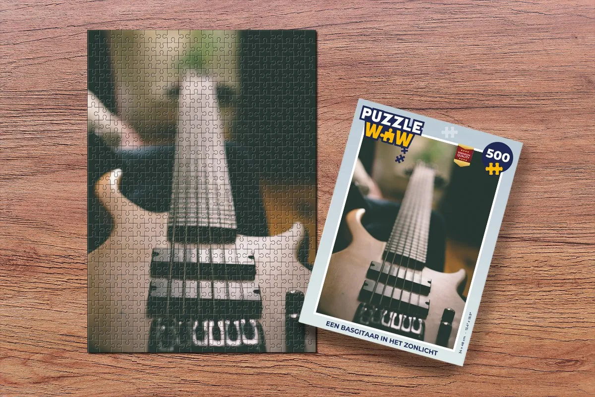 PuzzleWow Basgitaar in het Zonlicht Legpuzzel 500 Stuks - Multicolor