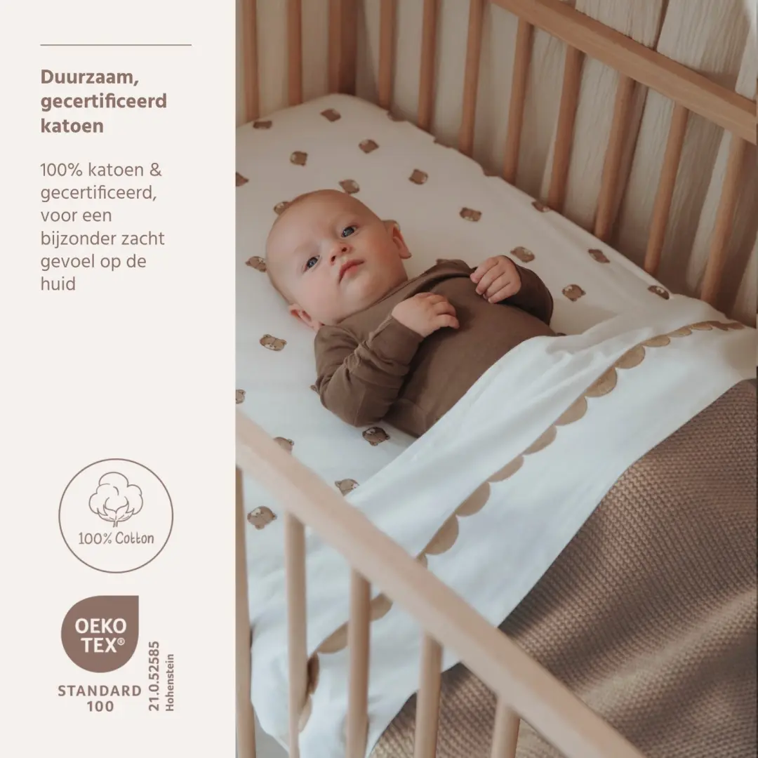 Meyco Baby Mini Relief Wiegdeken - 75x100cm - Dark Taupe - afbeelding 5 van 5