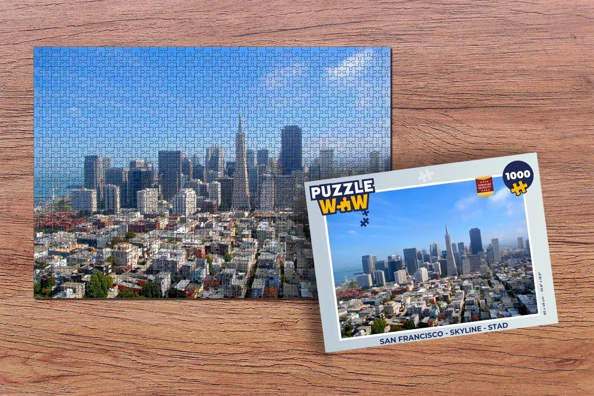 PuzzleWow San Francisco Skyline Legpuzzel 1000 Stuks - Multicolor