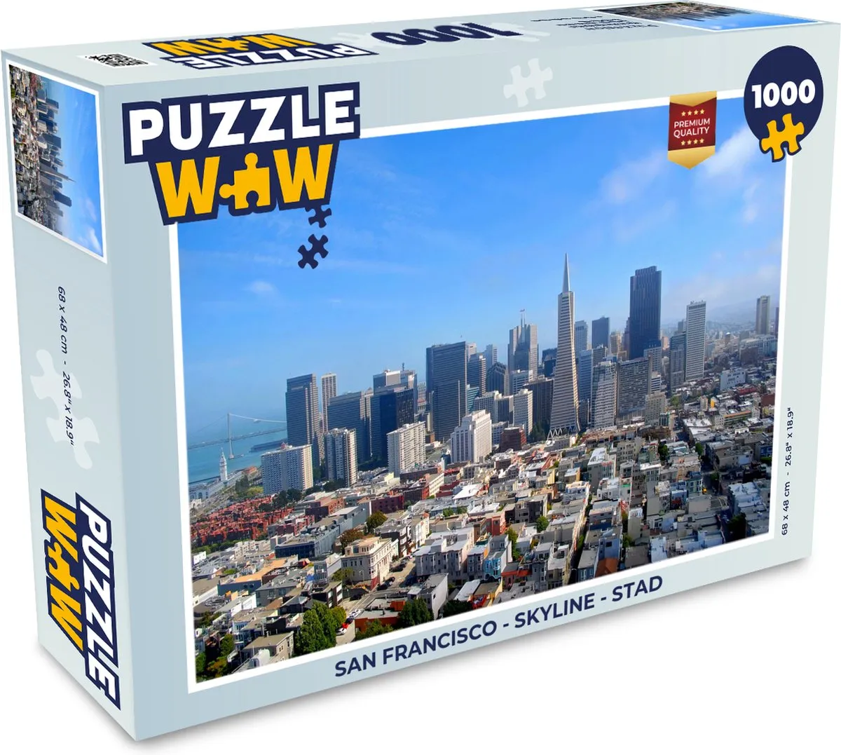 PuzzleWow San Francisco Skyline Legpuzzel 1000 Stuks - Multicolor