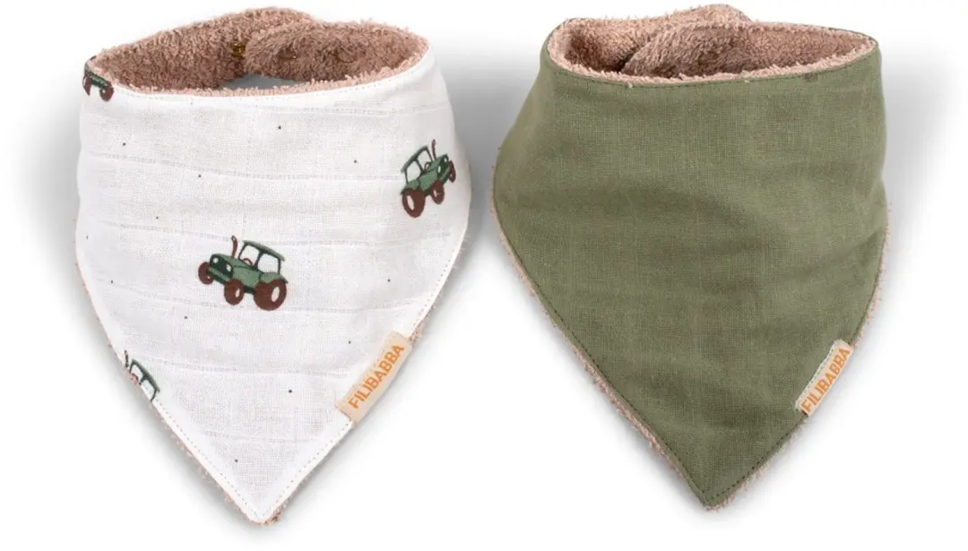 OYOY Filibabba Bandana Slabbetje 2-pack - Trekker - afbeelding 2 van 6