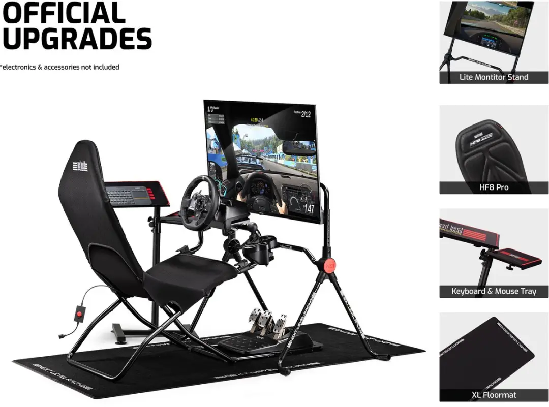 Next Level Racing GTLite Air Sim Cockpit - Zwart - afbeelding 2 van 6