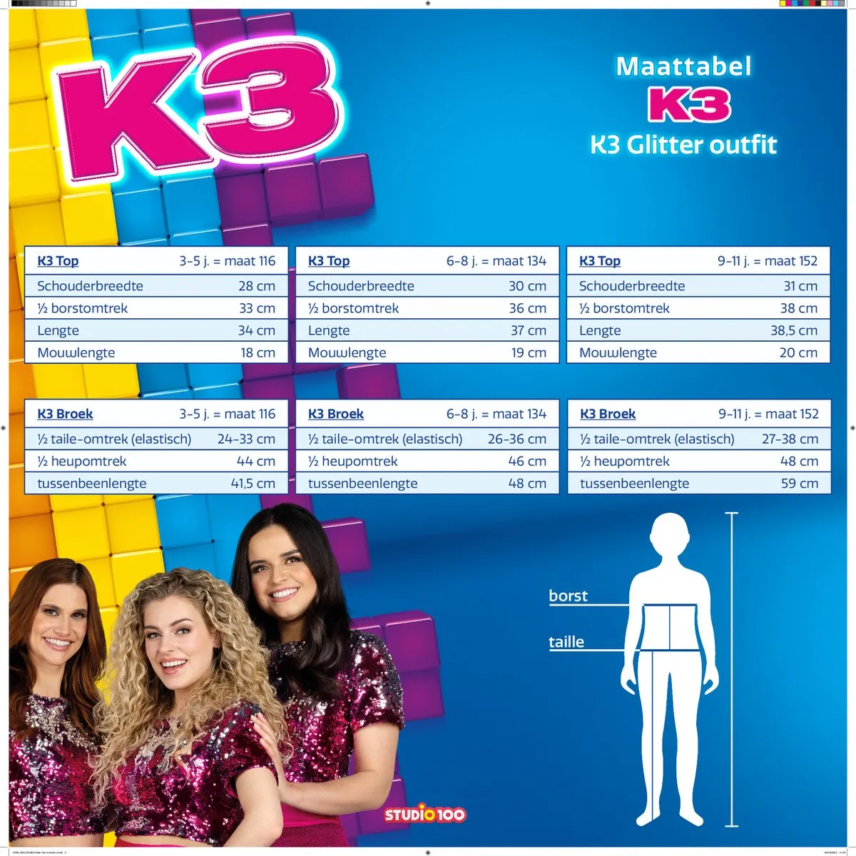 K3 Glitteroutfit Roze - Maat 116