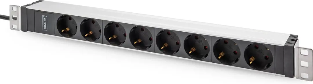 Digitus DN-95428 19 inch Stekkerdoos voor patchkast 1 HE Geaarde contactdoos Ges